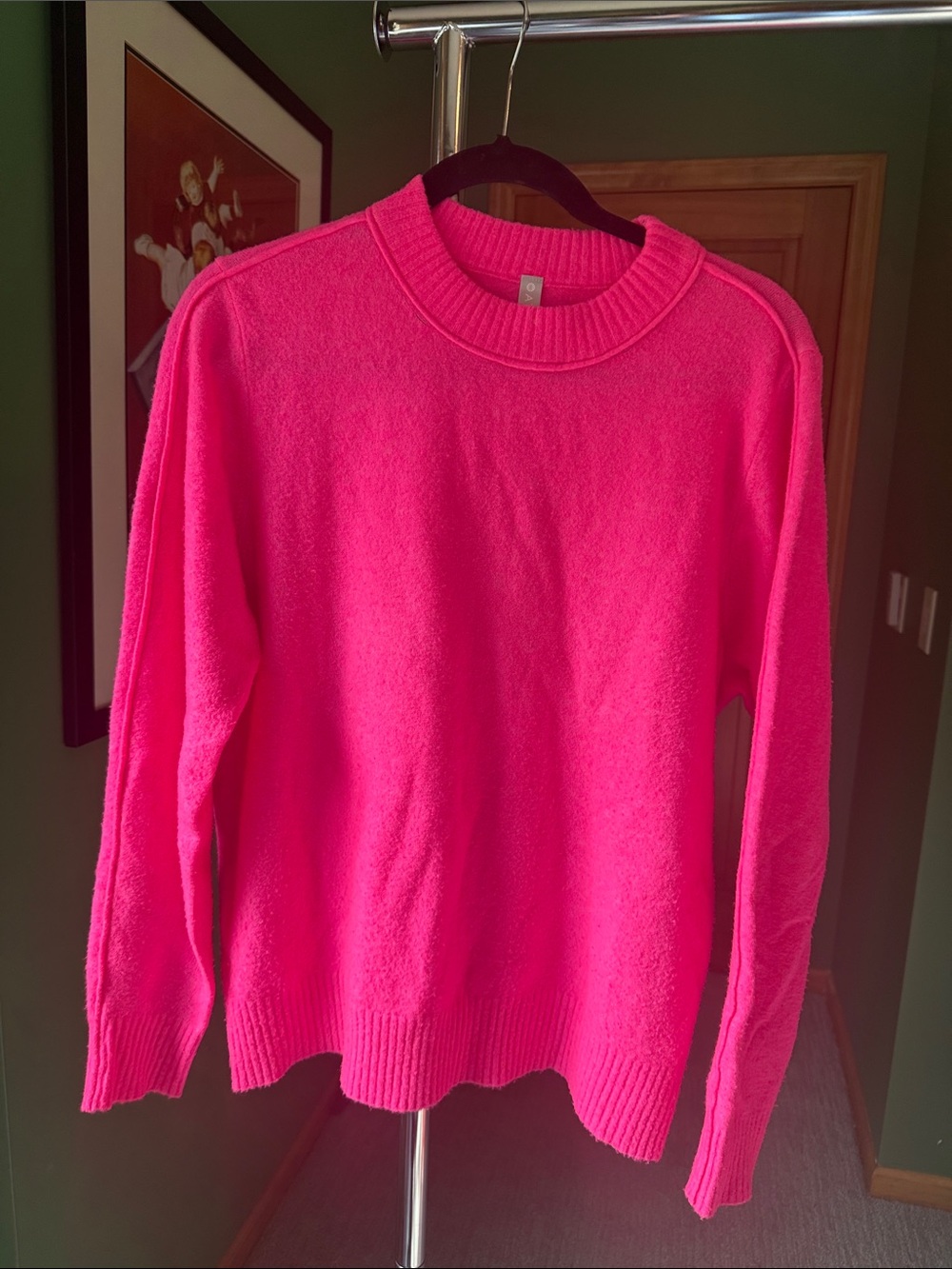 Athleta Vibrant Hot Pink Crewneck Sweater, L